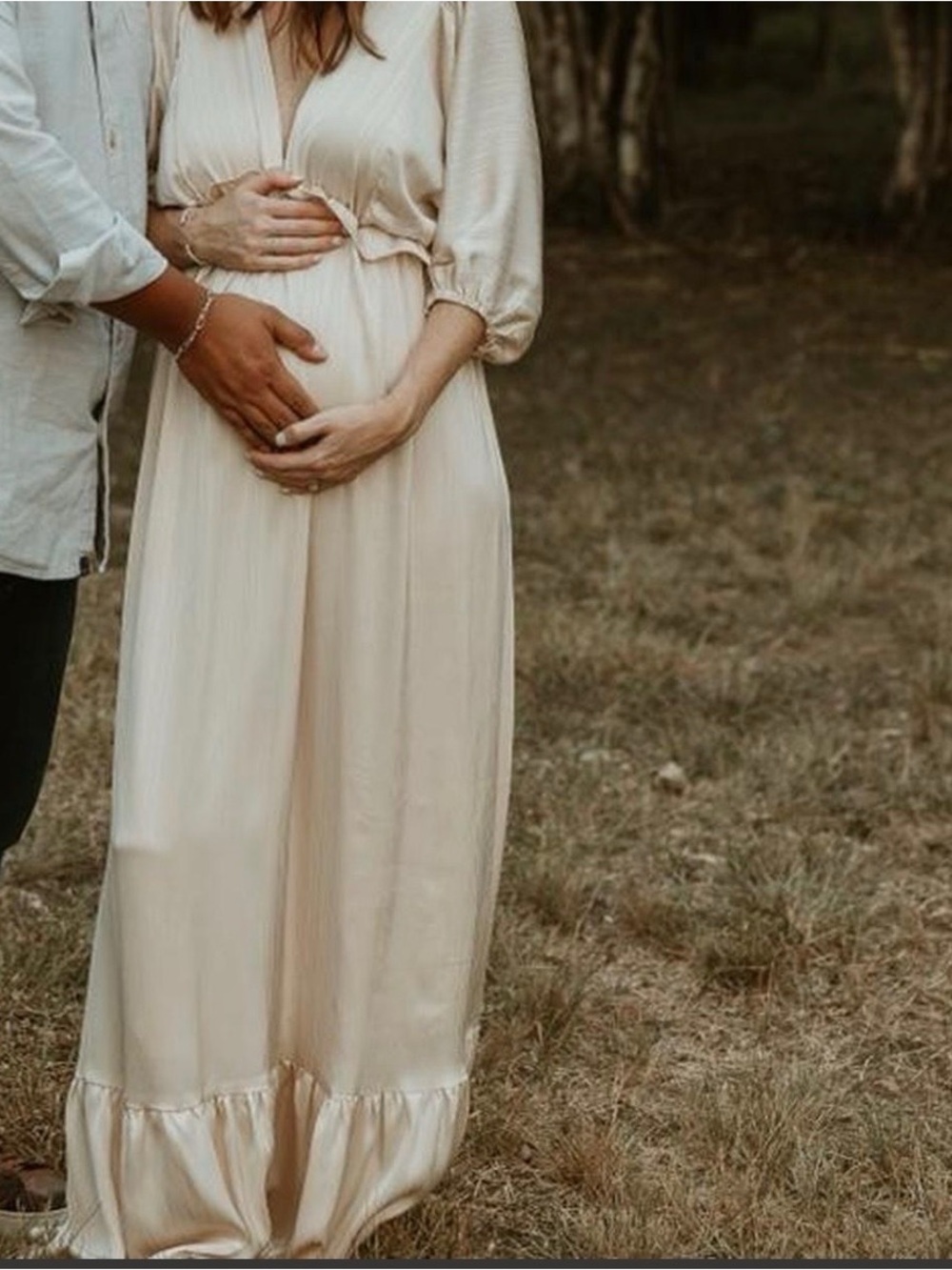 Pinkblush Elegant Cream Maternity Jumpsuit - Timeless Soft Silhouette